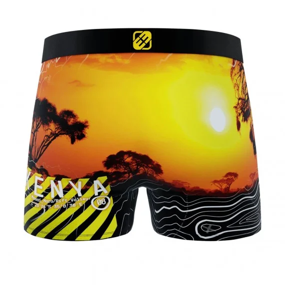 Boxershorts für Männer aus recycelter Mikrofaser "Paysage du Monde" (Landschaft der Welt) (Boxershorts) Freegun auf FrenchMarket