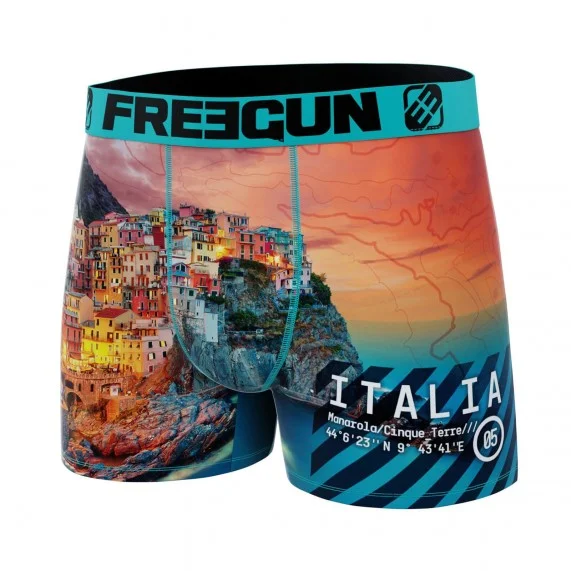 Boxer Homme Microfibre Recyclé "Paysage du Monde" (Boxers Homme) Freegun chez FrenchMarket