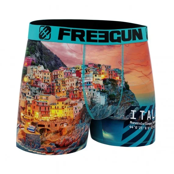 Boxer Homme Microfibre Recyclé "Paysage du Monde" (Boxers Homme) Freegun chez FrenchMarket