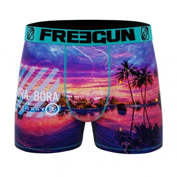 Boxer Homme Microfibre Recyclé "Paysage du Monde" (Boxers Homme) Freegun chez FrenchMarket