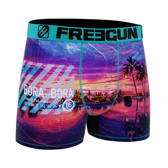 Calzoncillos bóxer de microfibra reciclada para hombre "Paysage du Monde (Boxers) Freegun chez FrenchMarket