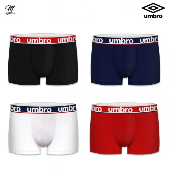 Juego de 4 bóxers de algodón para hombre (Calzoncillos para hombre) Umbro chez FrenchMarket