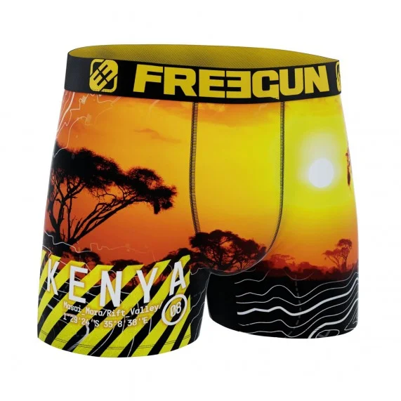 Lot de 4 Boxers Homme Microfibre Recyclé Paysage du Monde (Lot boxers Homme) Freegun chez FrenchMarket