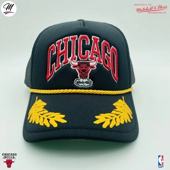 Cappello Trucker Chicago Bulls HWC "Gold Leaf" NBA (Cappellino) Mitchell & Ness chez FrenchMarket