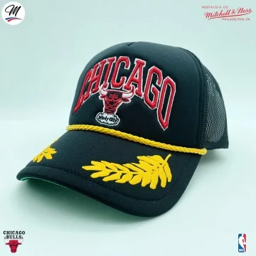 Cappello Trucker Chicago Bulls HWC "Gold Leaf" NBA (Cappellino) Mitchell & Ness chez FrenchMarket