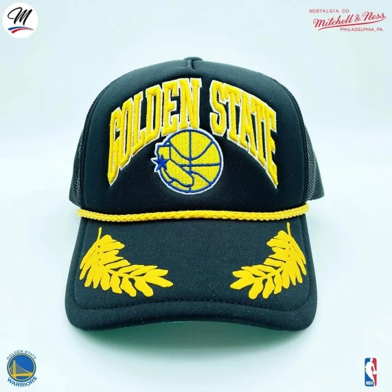 NBA Golden State Warriors HWC "Gold Leaf" Trucker Cap (Cap) Mitchell & Ness auf FrenchMarket