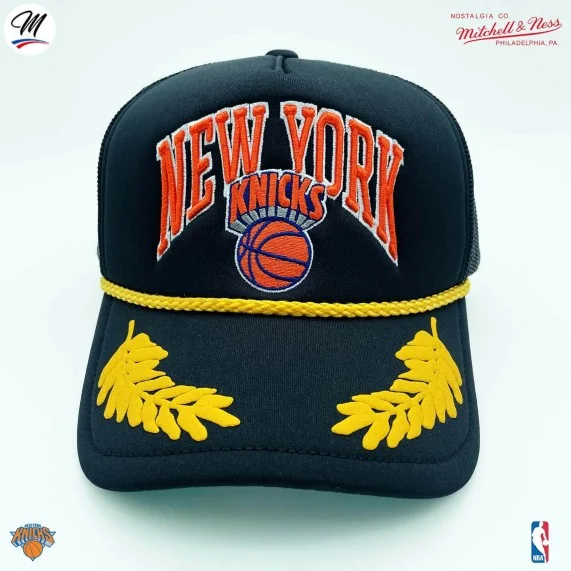 Cappello Trucker New York Knicks HWC "Gold Leaf" NBA (Cappellino) Mitchell & Ness chez FrenchMarket