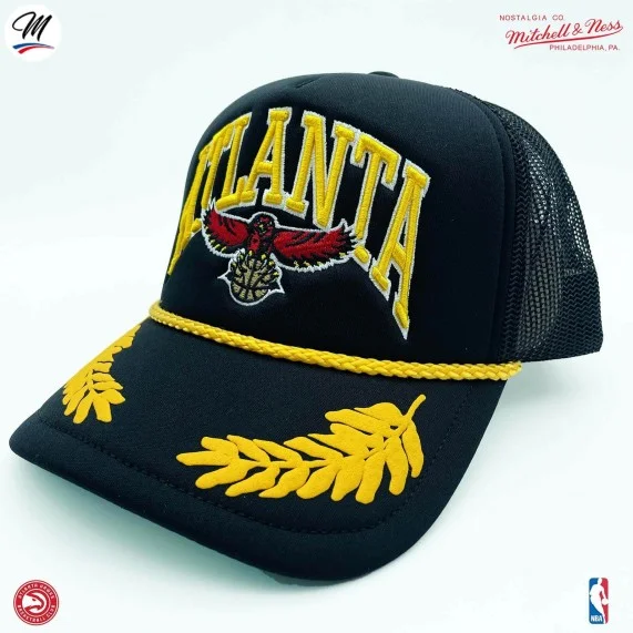 Atlanta Hawks HWC Cappello Trucker NBA "Foglia d'Oro (Cappellino) Mitchell & Ness chez FrenchMarket