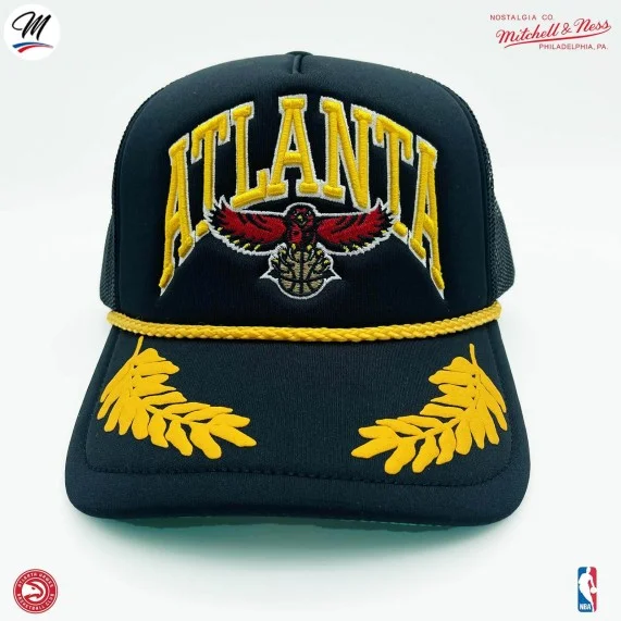 Atlanta Hawks HWC "Gold Leaf" NBA Trucker Cap (Caps) Mitchell & Ness chez FrenchMarket