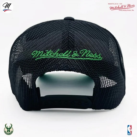 Cappello Trucker NBA "Foglia d'oro" dei Milwaukee Bucks HWC (Cappellino) Mitchell & Ness chez FrenchMarket