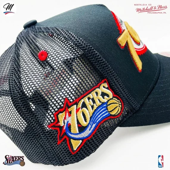 NBA Philadelphia 76ers HWC "Team Seal" Trucker Cap (Cap) Mitchell & Ness auf FrenchMarket