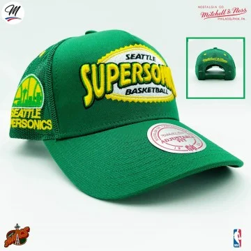 Cappello Trucker Seattle Supersonics HWC "Team Seal" NBA (Cappellino) Mitchell & Ness chez FrenchMarket