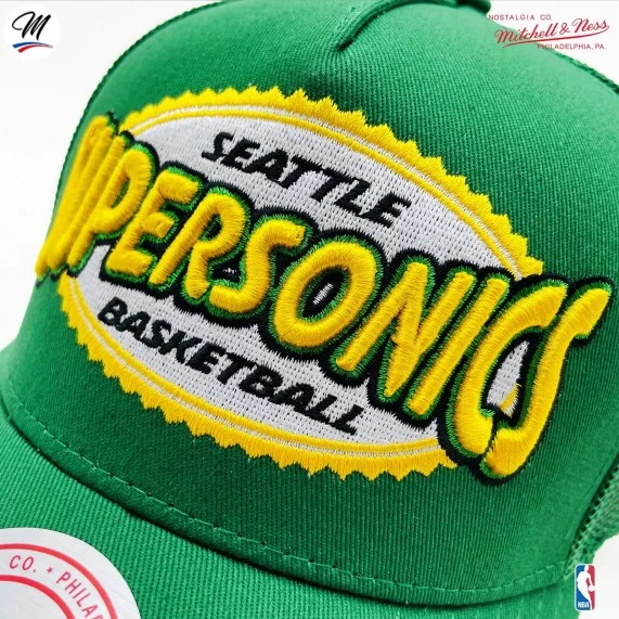 Cappello Trucker Seattle Supersonics HWC "Team Seal" NBA (Cappellino) Mitchell & Ness chez FrenchMarket