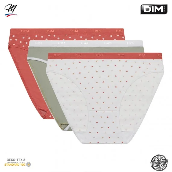 3er Set Cotton Stretch Fancy Panties "Les Pockets de Dim" (Höschen) Dim auf FrenchMarket