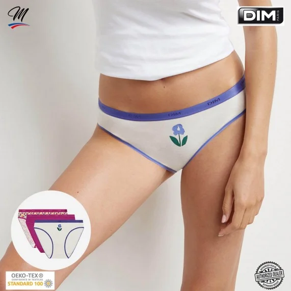 3er Set Cotton Stretch Fancy Panties "Les Pockets de Dim" (Höschen) Dim auf FrenchMarket