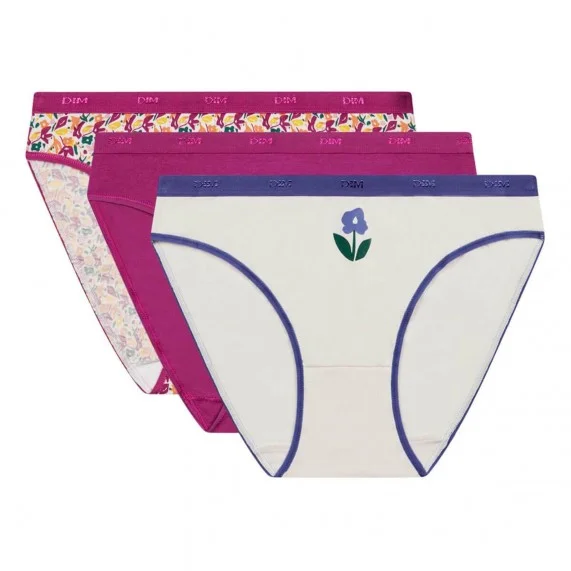 3er Set Cotton Stretch Fancy Panties "Les Pockets de Dim" (Höschen) Dim auf FrenchMarket