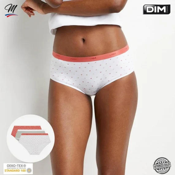 Lot de 3 Boxers Fantaisie Coton Stretch "Les Pockets de Dim" (Boxer Femme) Dim chez FrenchMarket