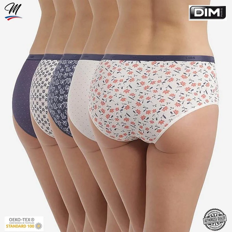 DIM Set of 5 Cotton Stretch Boxers Les Pockets de Dim