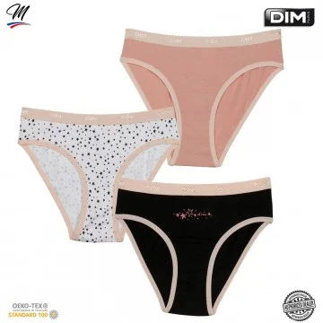 Set van 3 meisjes 'Fancy Cotton Stretch Panties "The Pockets (Slipje) Dim chez FrenchMarket