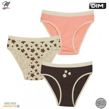 Set van 3 meisjes 'Fancy Cotton Stretch Panties "The Pockets (Slipje) Dim chez FrenchMarket