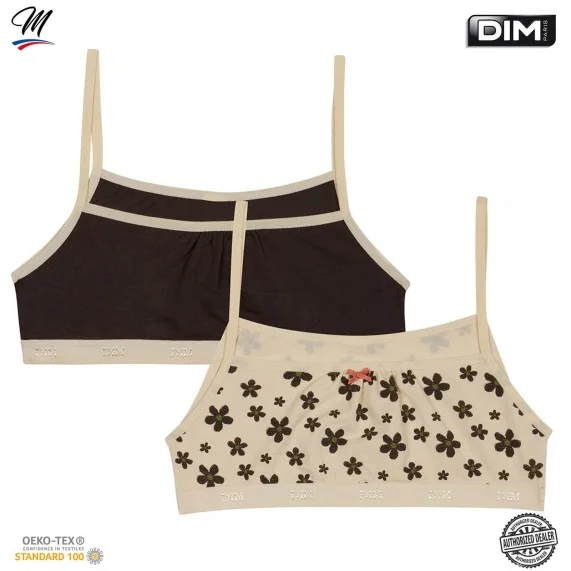 Set di 2 reggiseni da ragazza in cotone elasticizzato "Les Pockets (Reggiseni) Dim chez FrenchMarket