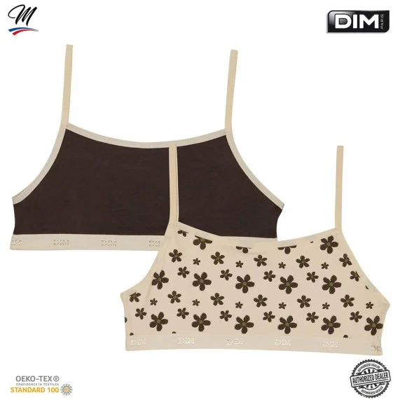 Set di 2 reggiseni da ragazza in cotone elasticizzato "Les Pockets (Reggiseni) Dim chez FrenchMarket