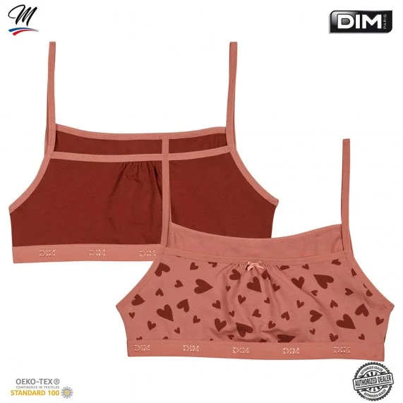 Lot de 2 Brassières Fille Coton Stretch "Les Pockets" (Brassières et Soutiens-gorge) Dim chez FrenchMarket