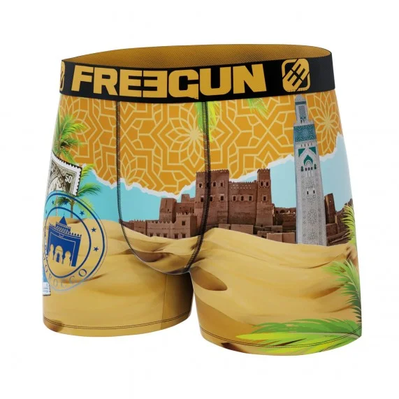 Boxershorts für Männer aus recycelter Mikrofaser "Paysage du Monde" (Landschaft der Welt) (Boxershorts) Freegun auf FrenchMarket