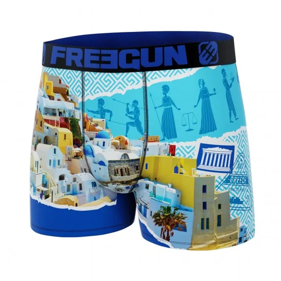 Boxershorts für Männer aus recycelter Mikrofaser "Paysage du Monde" (Landschaft der Welt) (Boxershorts) Freegun auf FrenchMarket