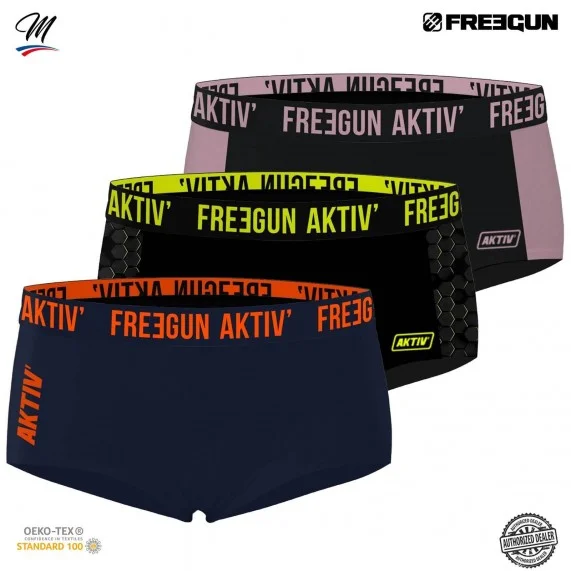 Set van 3 AKTIV Sport Fluo Boxers voor dames (Boksers) Freegun chez FrenchMarket