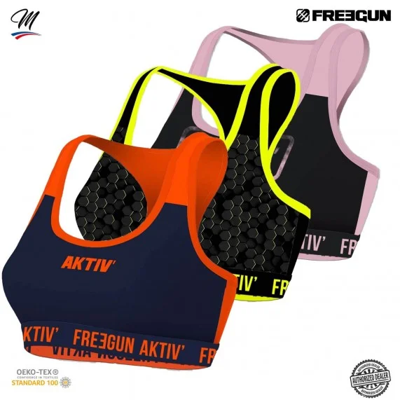 Lot de 3 Brassières Femme AKTIV Sport Fluo (Brassières) Freegun chez FrenchMarket