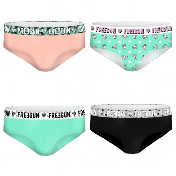 Set di 4 boxer in cotone per ragazze (Boxer/Shorty) Freegun chez FrenchMarket