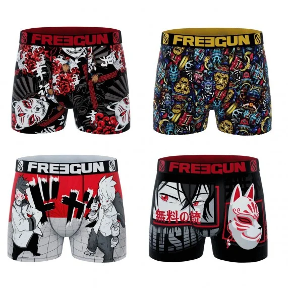 Lot de 4 Boxers Homme Microfibre Collection Japon (Lot boxers Homme) Freegun chez FrenchMarket