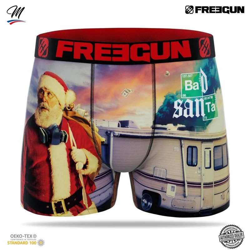 FREEGUN Boxer Homme Premium Collection de Noel 2023 Cadeau Pere Noel