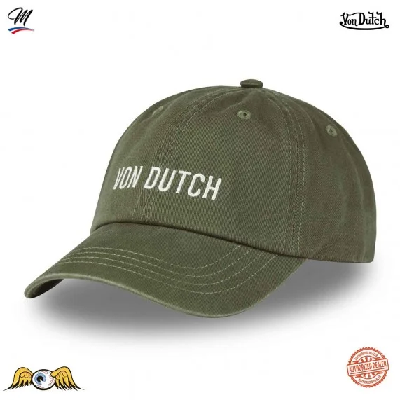 Cappellino Dad Cap morbido ricamato bianco sporco (Cappellino) Von Dutch chez FrenchMarket