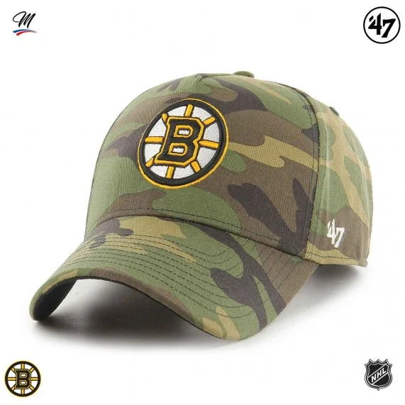 Casquette NHL Boston Bruins "Grove Snapback MVP Camo" (Casquettes) '47 Brand chez FrenchMarket