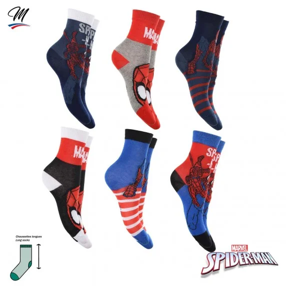 6 paia di calzini da ragazzo di MARVEL Spider-Man (Fantasie) French Market chez FrenchMarket