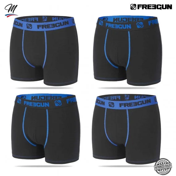 Set van 4 heren boxers van premium katoen (Herenboxershorts) Freegun chez FrenchMarket