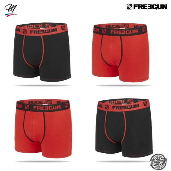 Set van 4 heren boxers van premium katoen (Herenboxershorts) Freegun chez FrenchMarket