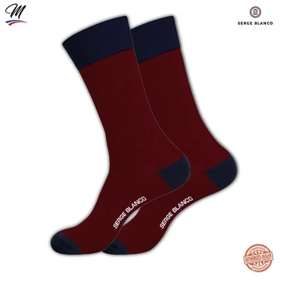 Lot de 3 paires de Chaussettes Homme en Coton "Rugby Rayures" (Chaussettes fantaisies) Serge Blanco chez FrenchMarket