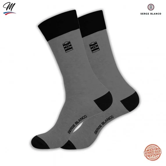 Lot de 3 paires de Chaussettes Homme en Coton "Rugby Rayures" (Chaussettes fantaisies) Serge Blanco chez FrenchMarket