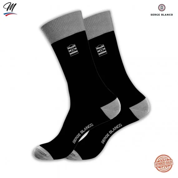 3 Paar Herrensocken aus Baumwolle "Rugby Streifen" (Fancy) Serge Blanco auf FrenchMarket