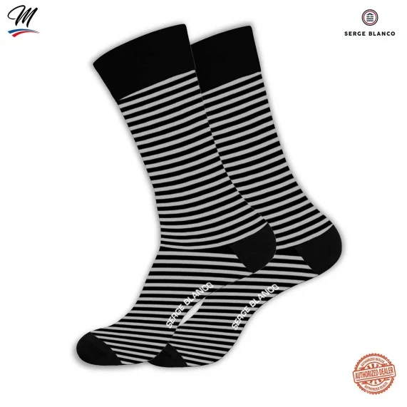 3 Paar Herrensocken aus Baumwolle "Rugby Streifen" (Fancy) Serge Blanco auf FrenchMarket