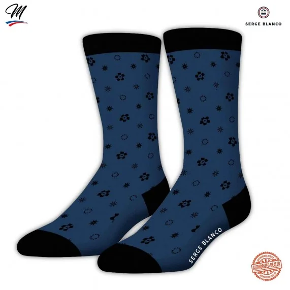 Set of 3 Pairs of Men's Cotton "Rugby 15" Socks (Fancy socks) Serge Blanco on FrenchMarket