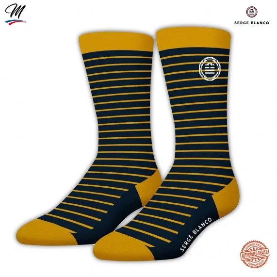 Set of 3 Pairs of Men's Cotton "Rugby 15" Socks (Fancy socks) Serge Blanco on FrenchMarket