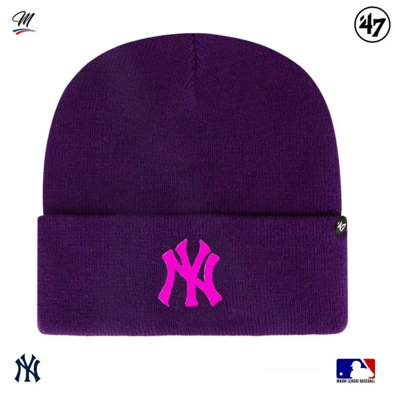 Bonnet MLB New York Yankees Haymaker Violet (Bonnets) '47 Brand chez FrenchMarket