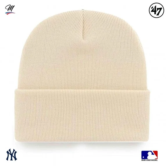 Bonnet MLB New York Yankees Haymaker Natural Crème (Bonnets) '47 Brand chez FrenchMarket