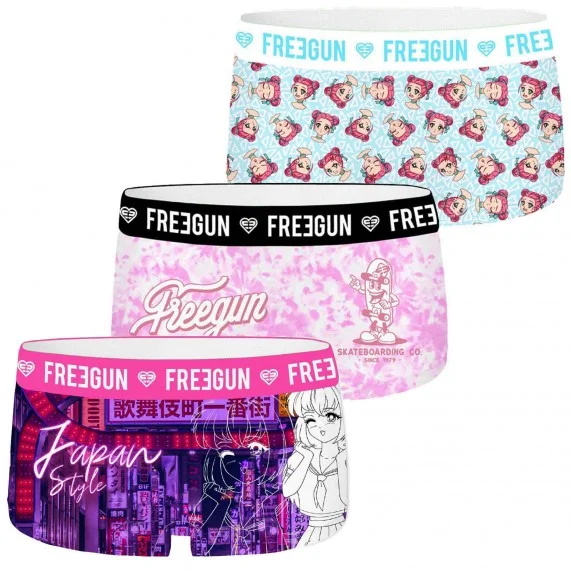 3er-Pack Shorties Frau Fantasy (Boxers - Höschen) Freegun auf FrenchMarket