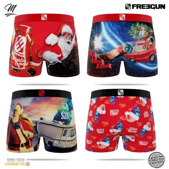 Set di 4 boxer da uomo Collezione Natale (Boxer da uomo) Freegun chez FrenchMarket