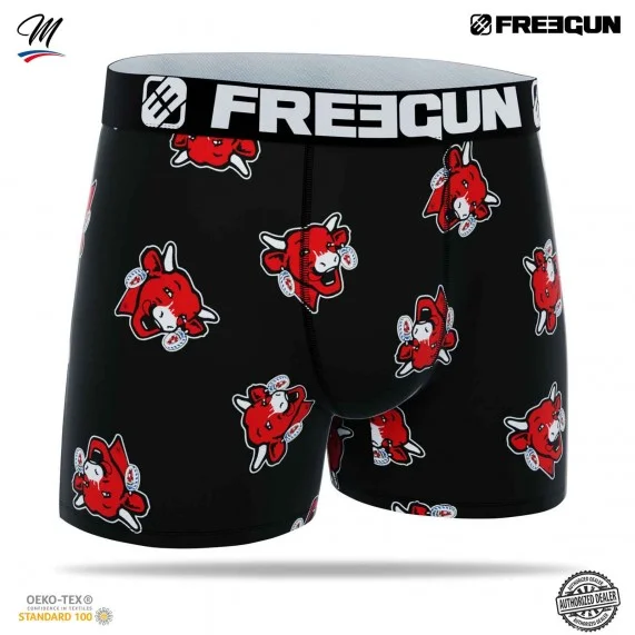 Boxer Homme Microfibre "La Vache qui rit" (Boxers Homme) Freegun chez FrenchMarket